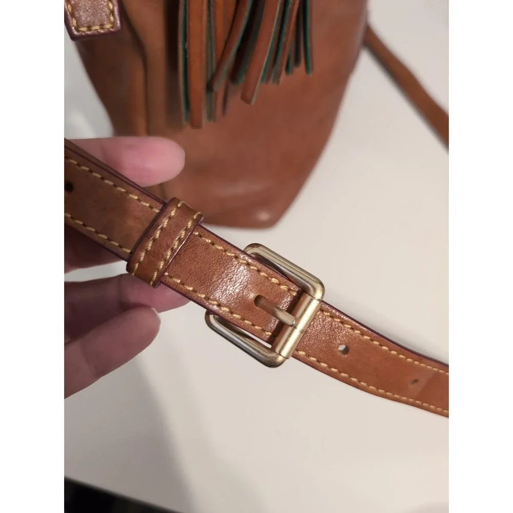 Dooney & Bourke Florentine Leather‎ Dixon Hobo Crossbody Bag BROWN